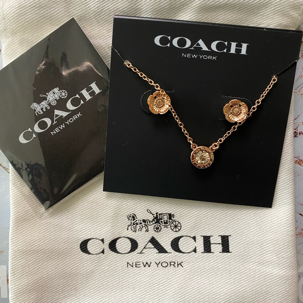 NWT Coach Rose Gold Jewelry Set
